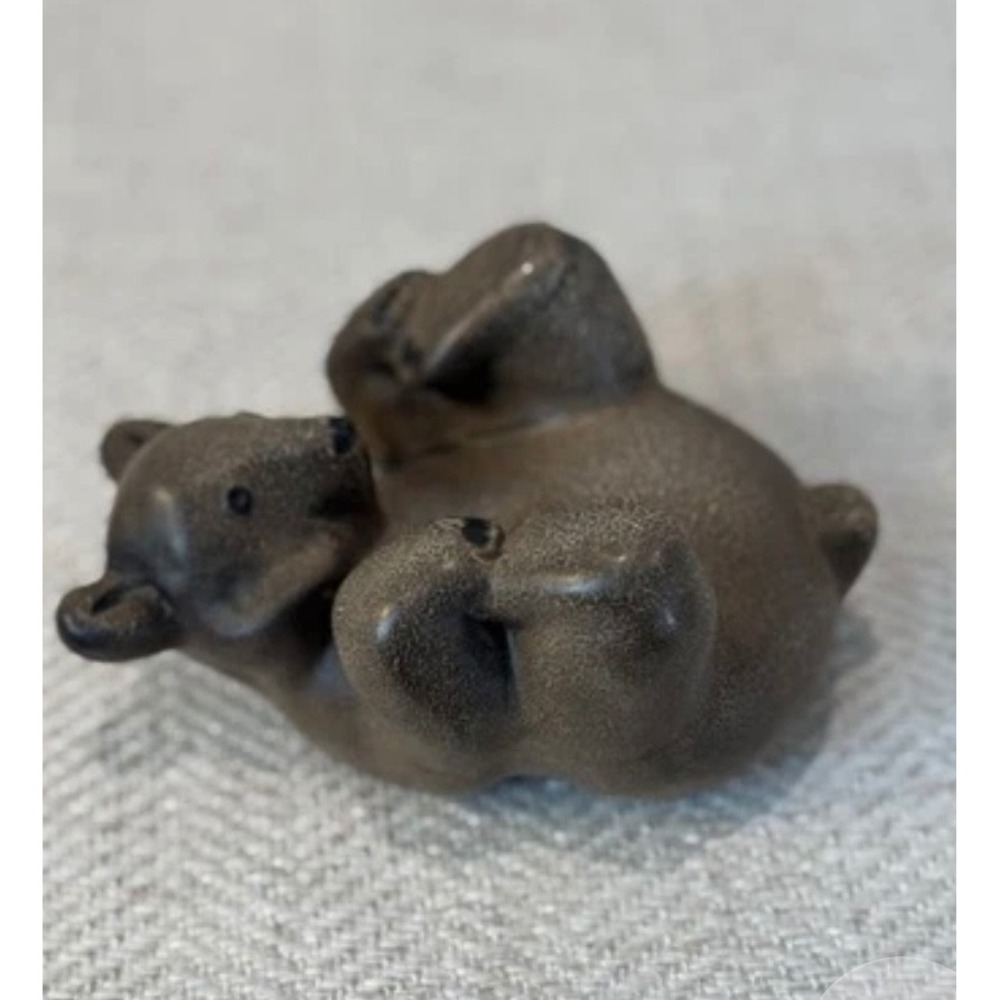 Arabia Finland Kaija Aarikka Bear Figurine K58 Brown Textured Ceramic MCM 1958